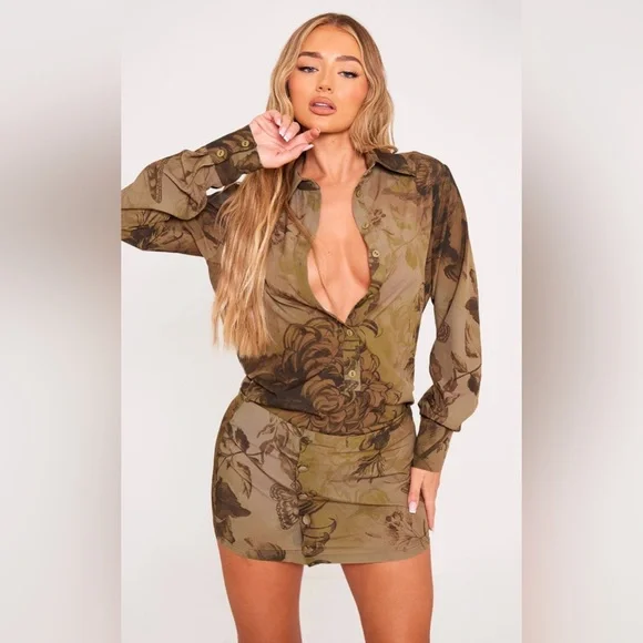 PrettyLittleThing | Dresses | Pretty Little Thing Green Blurred Floral Print Button Detail Body Con Dress | Poshmark PrettyLittleThing | Dresses | Pretty Little Thing Green Blurred Floral Print Button Detail Body Con Dress | Poshmark